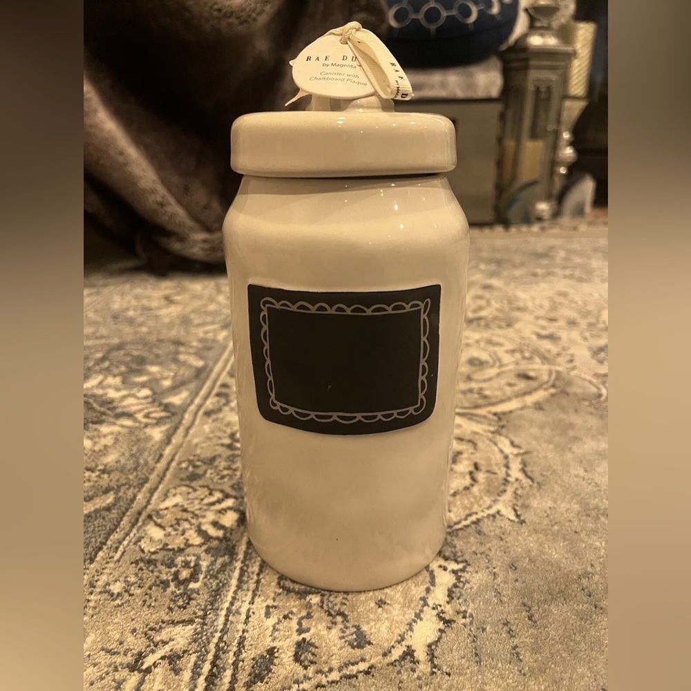 Rae Dunn Large White Dimpled 10” Take Note Canister